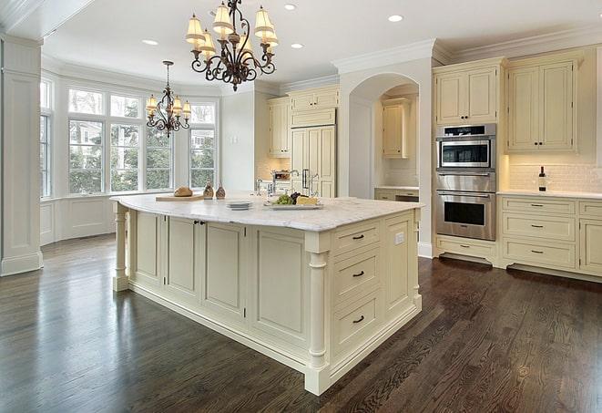 elegant laminate flooring in a classic dining room in Topsfield MA